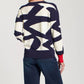 Apny - Graphic Print Crew Neck Knit Sweater