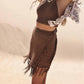Elan - Crochet Fringe Wrap Skirt