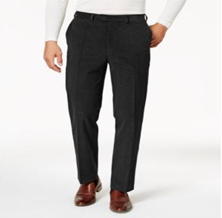 Ralph Lauren Men's Classic Fit Stretch Corduroy Performance Pants Black Size 33X30