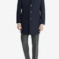 Calvin Klein Men's Single Breasted Wool Blend Overcoat Blue Size 50