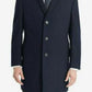 Calvin Klein Men's Single Breasted Wool Blend Overcoat Blue Size 50