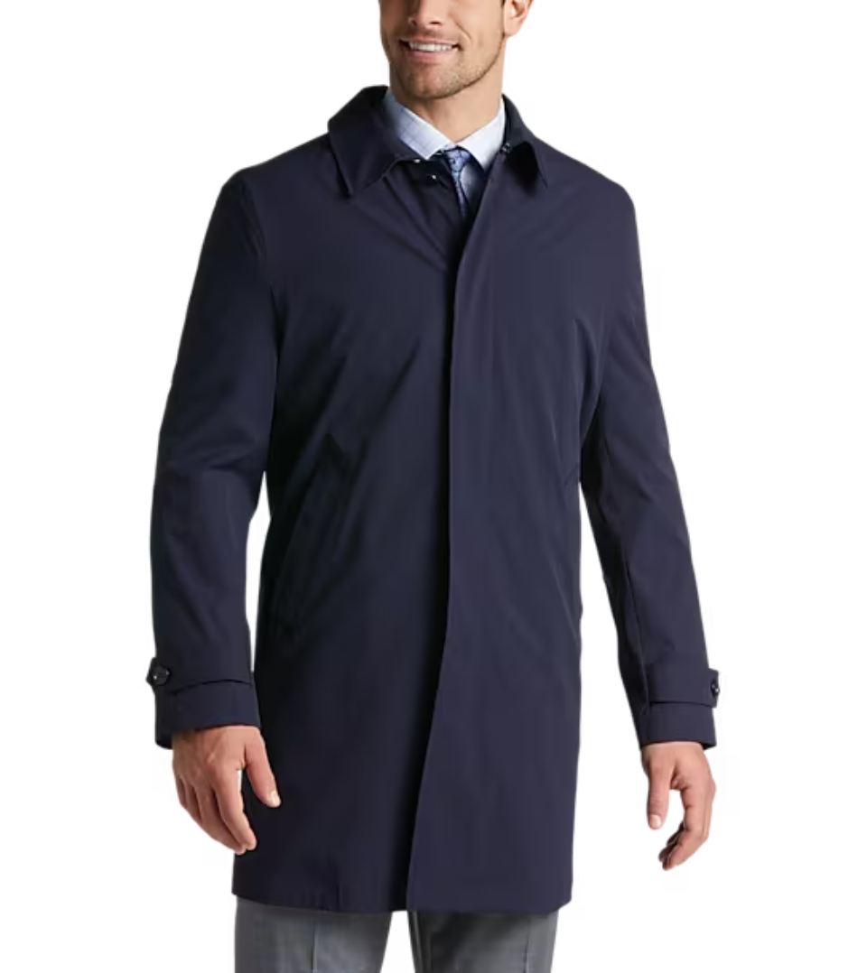 Ralph Lauren Men's Solid Raincoat Blue Size 40-L