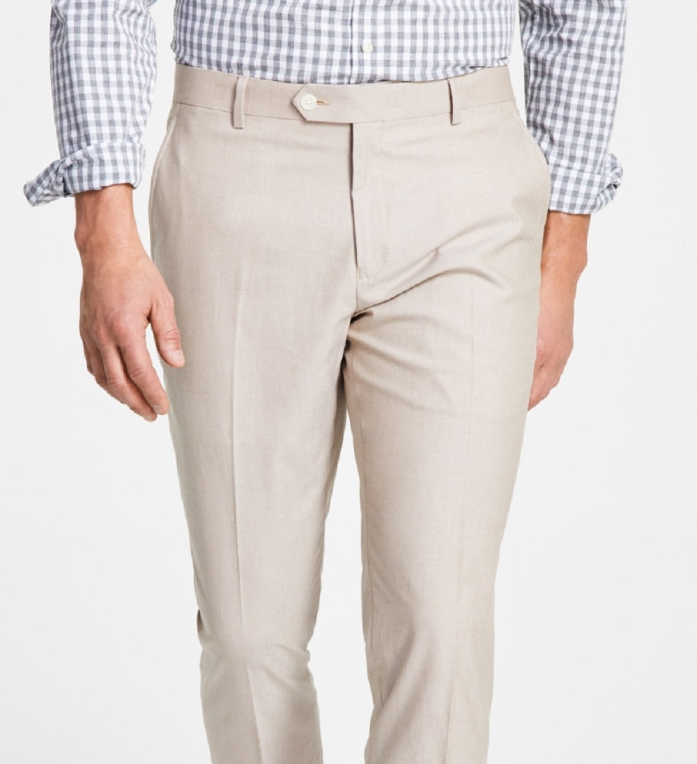 Tommy Hilfiger Men's Modern Fit Th Flex Stretch Chambray Suit Separate Pant Brown Size 34X32