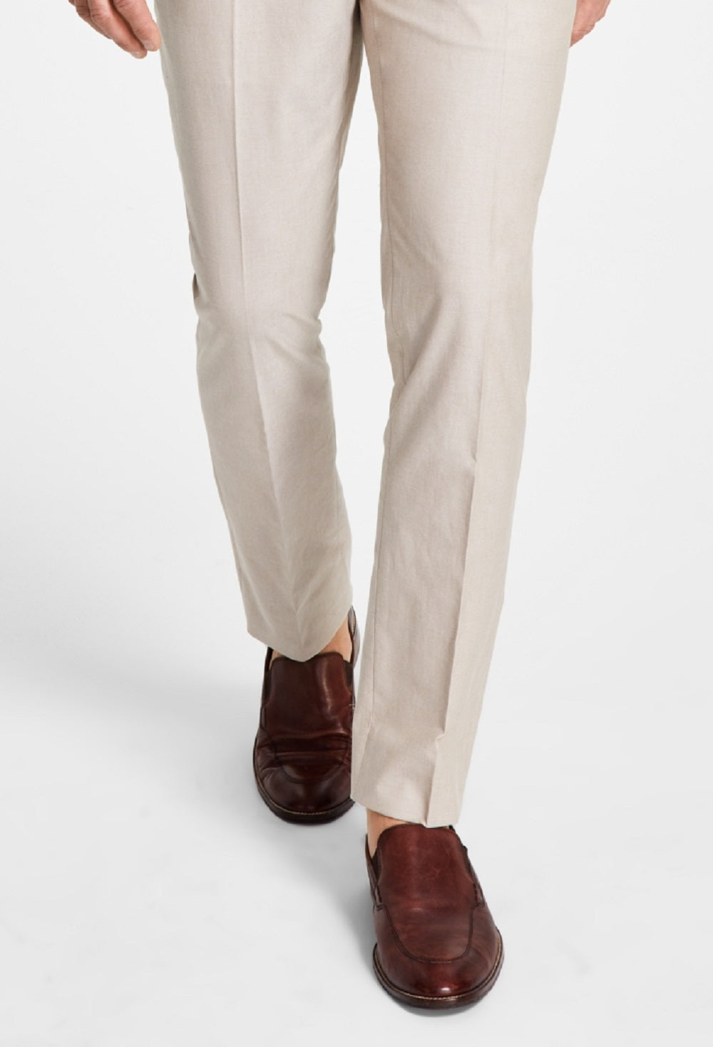 Tommy Hilfiger Men's Modern Fit Th Flex Stretch Chambray Suit Separate Pant Brown Size 34X32