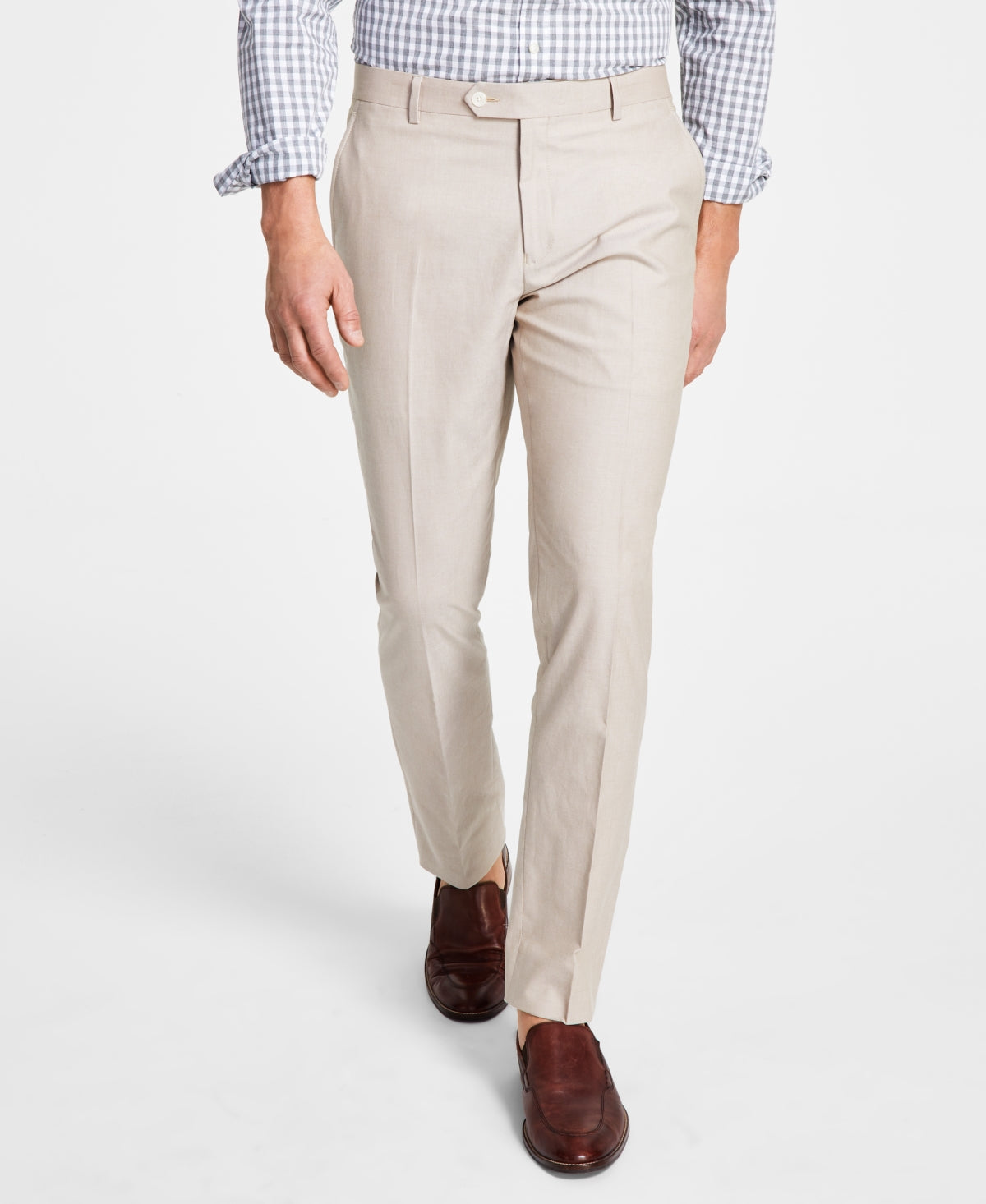 Tommy Hilfiger Men's Modern Fit Th Flex Stretch Chambray Suit Separate Pant Brown Size 34X32