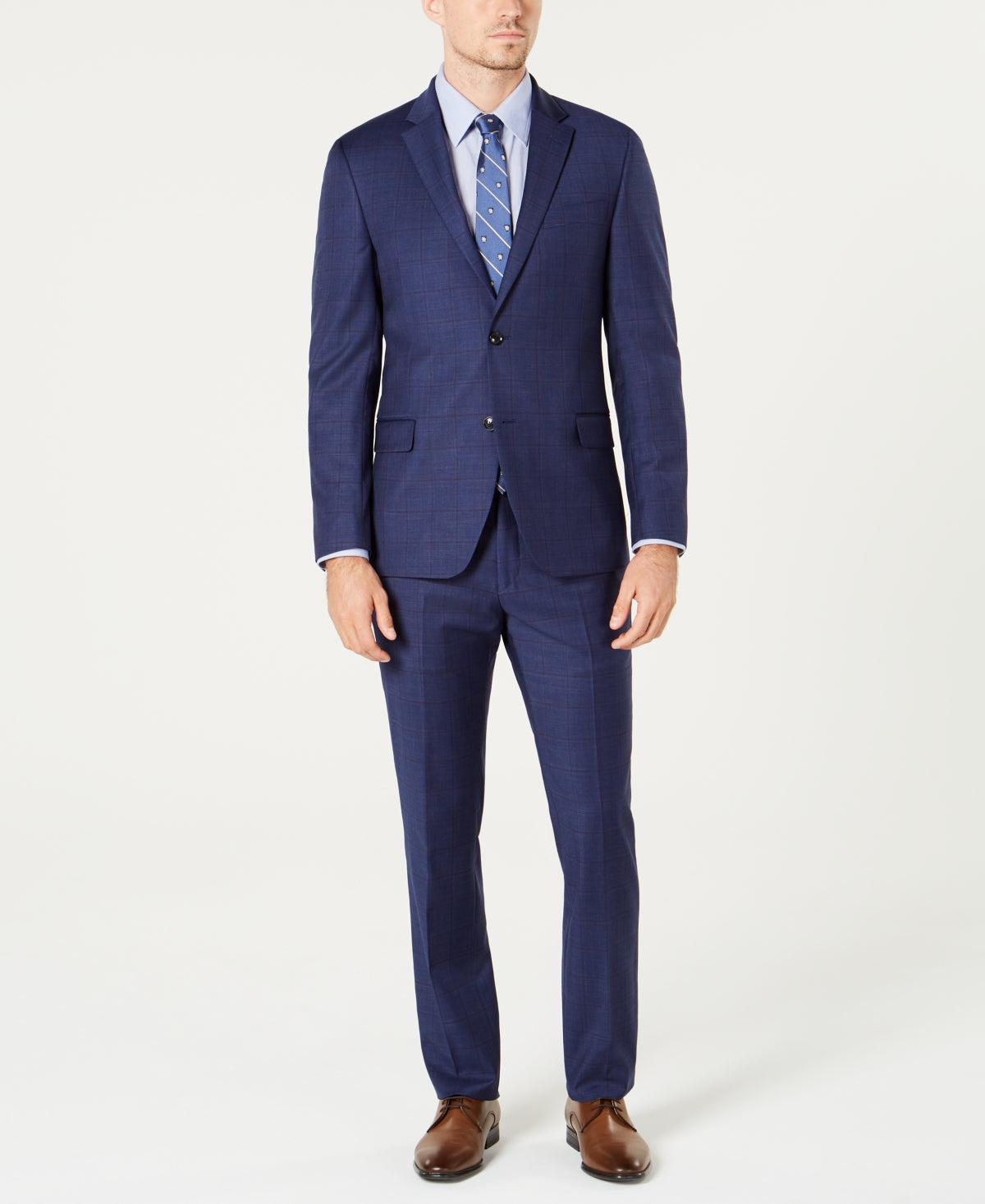 Tommy Hilfiger Men's Modern Fit Th Flex Stretch Wool Suit Blue Size 40L