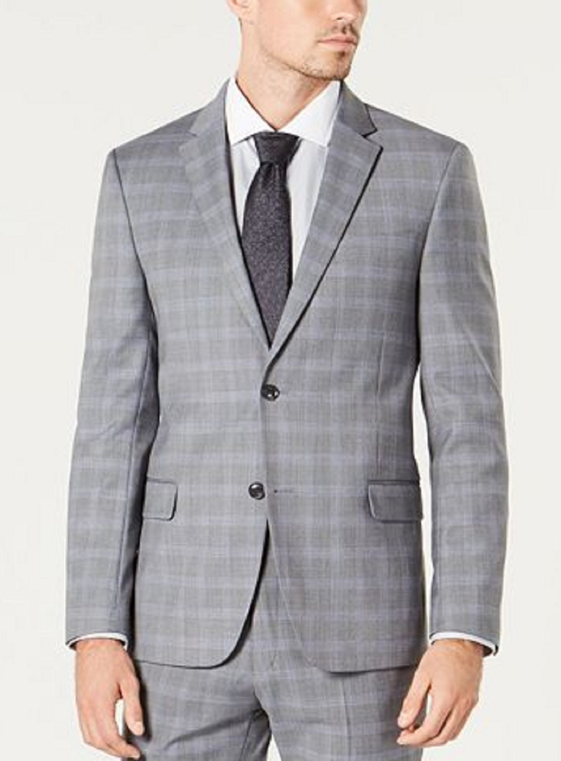 Tommy Hilfiger Men's Modern Fit Th Flex Stretch Wool Suit Gray Size 50