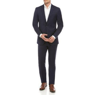 Tommy Hilfiger Men's Slim Fit Th Flex Stretch Wool Suit Blue Size 42