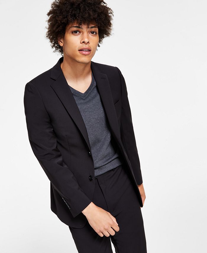 Calvin Klein Men's Skinny Fit Extra Slim Infinite Stretch Suit Jacket Black Size 46