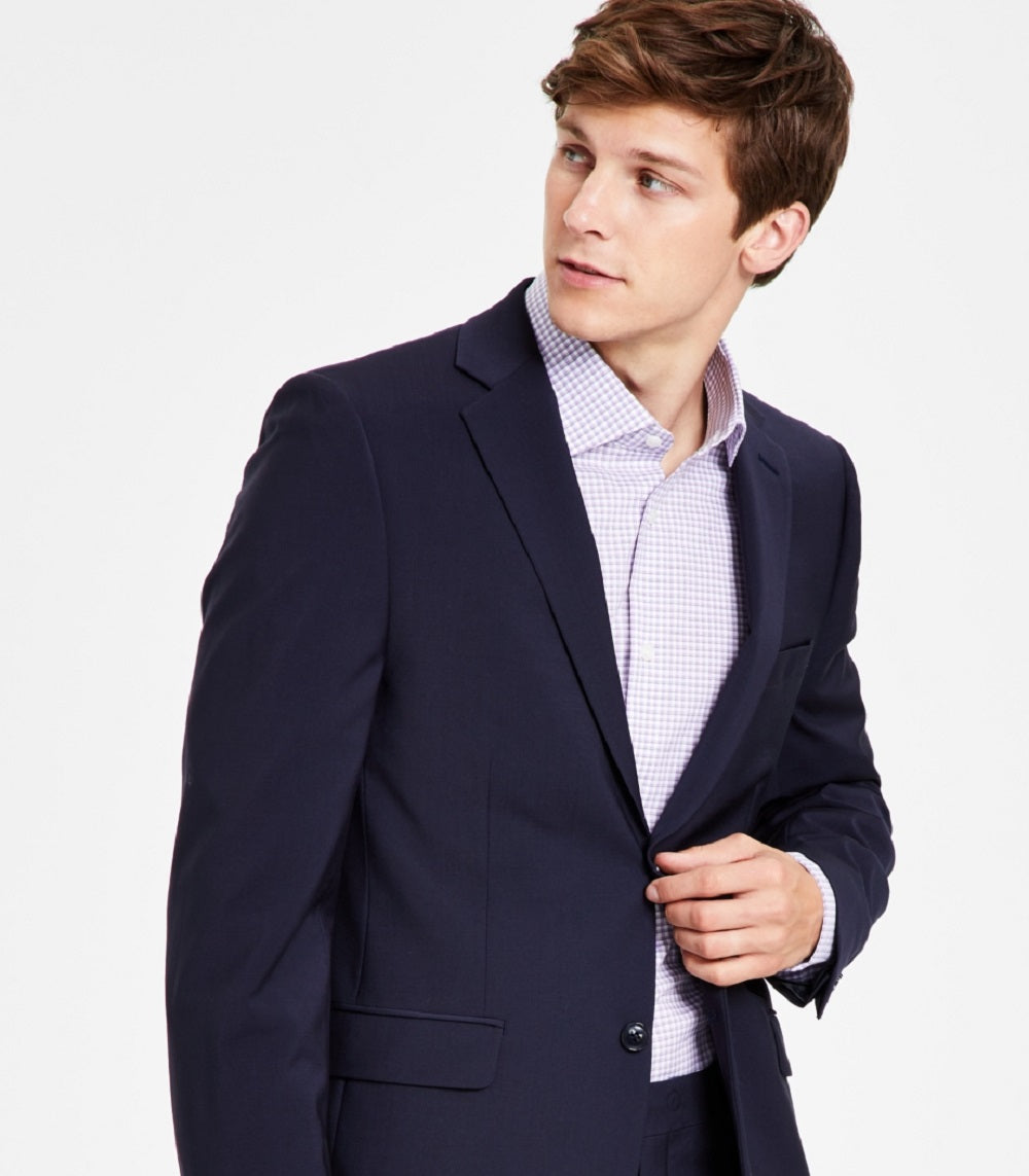 Calvin Klein Men's Skinny Fit Extra Slim Infinite Stretch Suit Jacket Blue Size 44