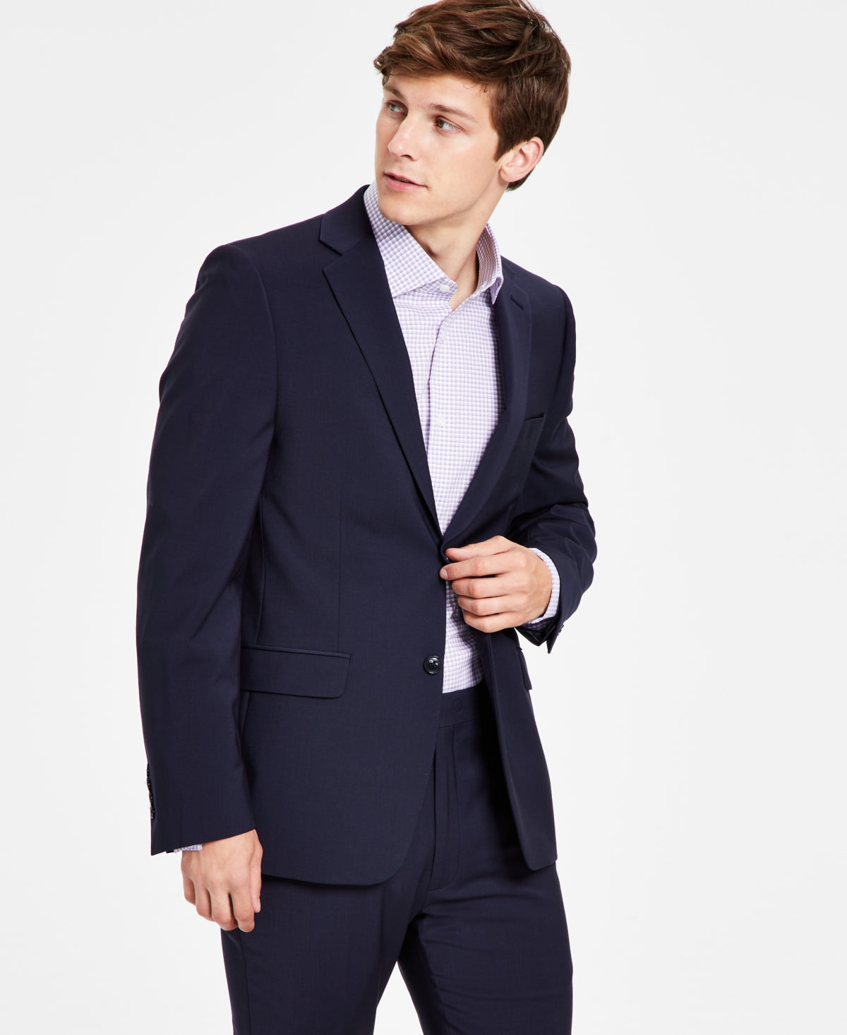Calvin Klein Men's Skinny Fit Extra Slim Infinite Stretch Suit Jacket Blue Size 44