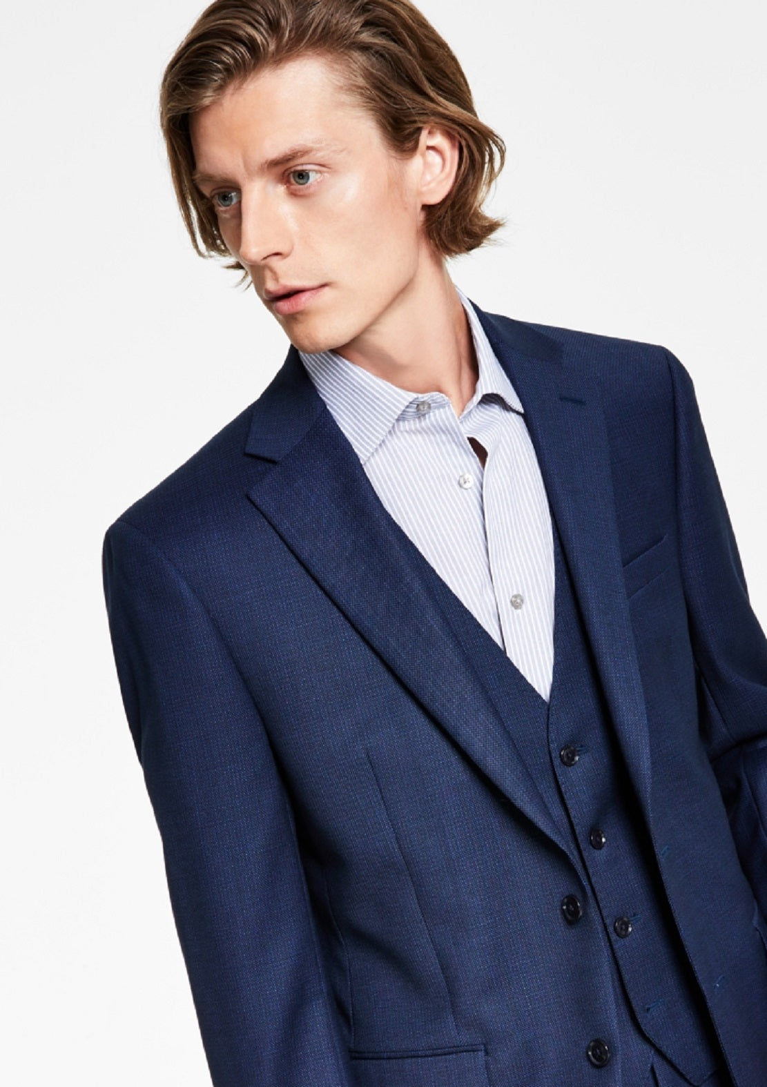 Calvin Klein Men's X Fit Slim Fit Stretch Suit Jackets Blue Size 36