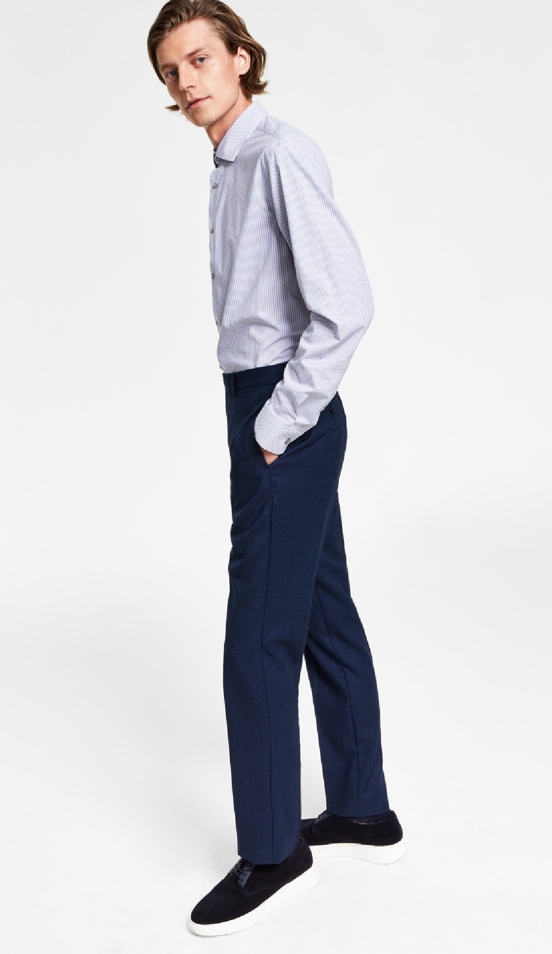 Calvin Klein Men's X Fit Slim Fit Stretch Suit Pants Blue Size 33X32