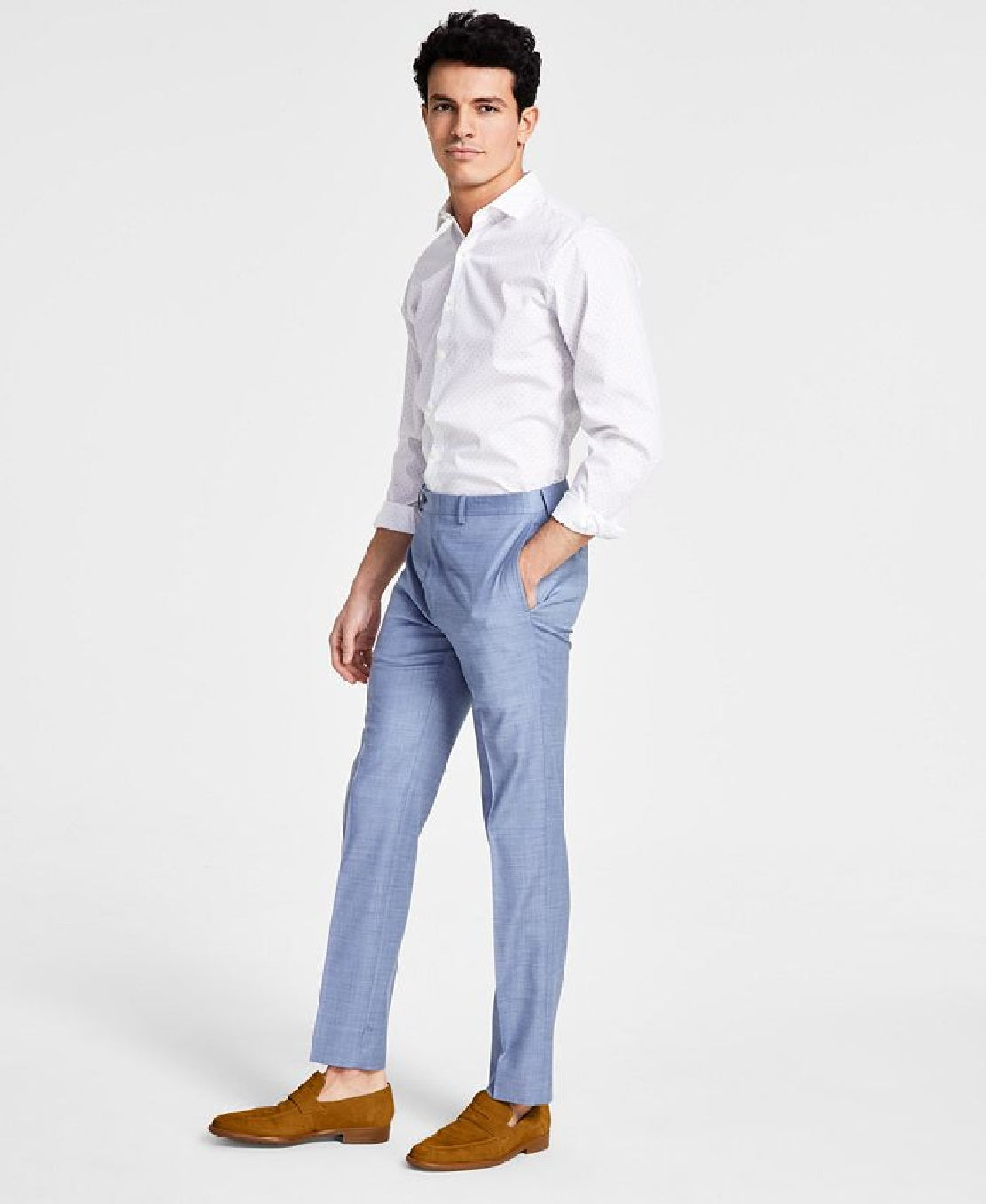 Calvin Klein Men's X-Fit Slim Fit Stretch Suit Pants Blue Size 34X32