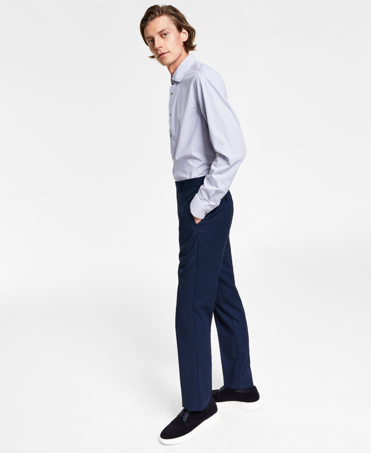 Calvin Klein Men's X Fit Slim Fit Stretch Suit Pants Blue Size 30X30