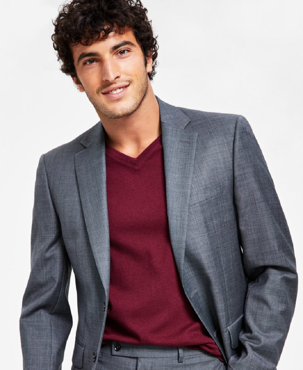 Calvin Klein Men's X Fit Slim Fit Stretch Suit Jackets Gray Size 38