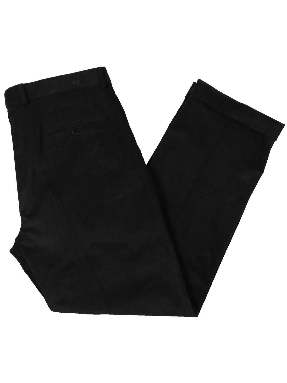 Ralph Lauren Men's Classic Regular Fit Corduroy Double Reverse Pleated Dress Pants -Black Size 32X34