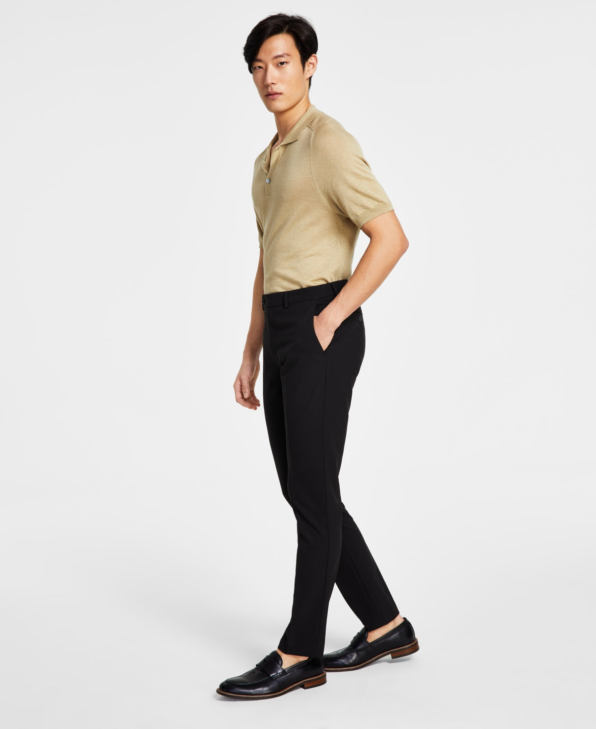 Calvin Klein Men's Infinite Stretch Skinny Fit Dress Pants Black Size 30X29