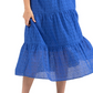 Black Tape Women's Cotton Tiered Eyelet Dress Blue Size Medium