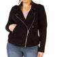 Black Tape Women's Stretch Knit Moto Jacket Black Size 3X