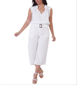 Black Tape Women's Cropped Utility Pants White Size Large
