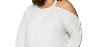 Black Tape Women's Cold Shoulder Knit Top Gray Size 1X