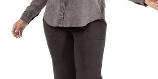 Black Tape Women's Button Up Shirt Gray Size 0X
