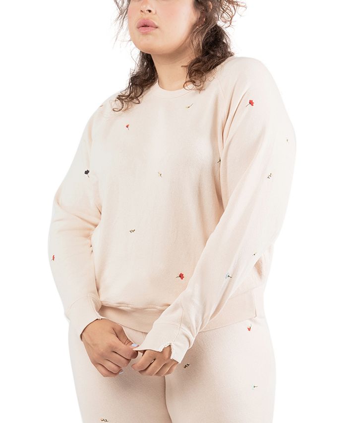 Black Tape Women's Embroidered Sweatshirt Pink Size 3X