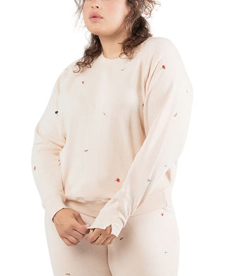 Black Tape Women's Embroidered Sweatshirt Pink Size 3X