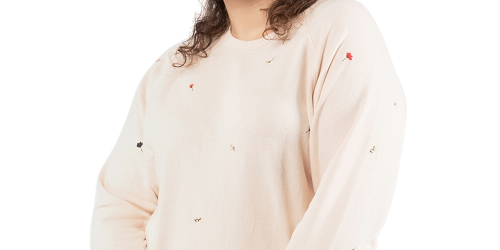 Black Tape Women's Embroidered Sweatshirt Pink Size 3X