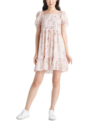 Black Tape Women's Smocked Tiered Dress White Size X-Large