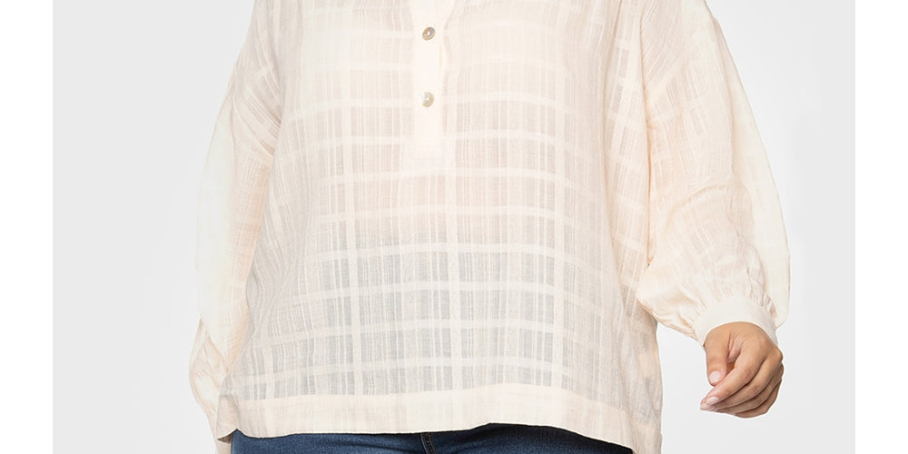 Black Tape Women's Cotton Printed Henley Pink Top Size 2X