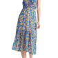Black Tape Women's Tiered Floral A Line Dress Blue Size Medium