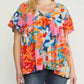 Entro - Floral Babydoll Ruffle Sleeve Top