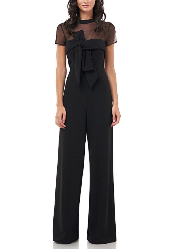 JS Collections Women's Stretch Crepe Jumpsuit Black Size 16