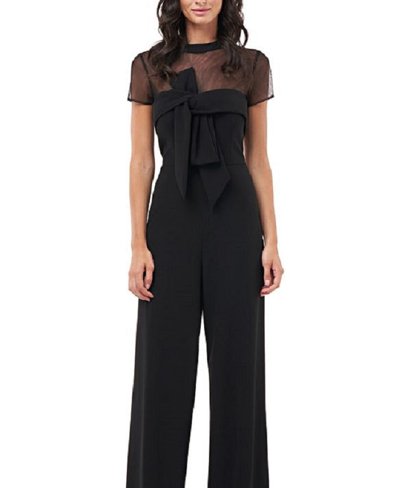 JS Collections Women's Stretch Crepe Jumpsuit Black Size 16