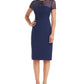 JS Collections Women's Illusion Sheath Dress Blue Size 10