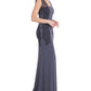 JS Collections Women's Jacylyn Lace Detail Mermaid Gown Gray Size 14