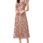 JS Collections Women's Lucy One Shoulder Midi Dress Brown Size 10