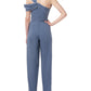JS Collections Women's One Shoulder Jumpsuit Blue Size 4