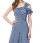 JS Collections Women's One Shoulder Jumpsuit Blue Size 4