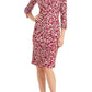 JS Collections Women's Embroidered Mesh Sheath Dress Pink Size 6