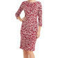 JS Collections Women's Embroidered Mesh Sheath Dress Pink Size 6