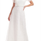 Kay Unger Women's White Wynonna Belted Illusion Lace Gown Size 2
