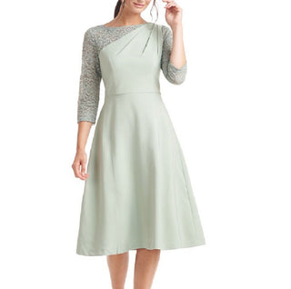 JS Collections Women's Rory Fit & Flare Midi Dress Green Size 4