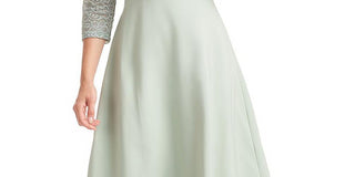 JS Collections Women's Lace Trim Knee Fit & Flare Dress Green Size 6