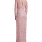 JS Collections Women's Giovanna Long Sleeve Column Evening Gown Pink Size 4
