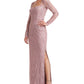 JS Collections Women's Giovanna Long Sleeve Column Evening Gown Pink Size 4