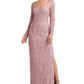 JS Collections Women's Giovanna Long Sleeve Column Evening Gown Pink Size 16