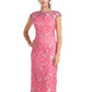 JS Collections Women's Crystal Floral Cocktail Midi Dress Pink Size 18